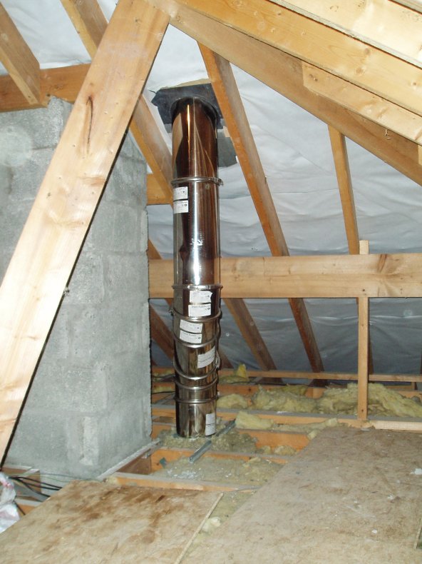 Internal view of purpose built insulated chimney by sirs.ie